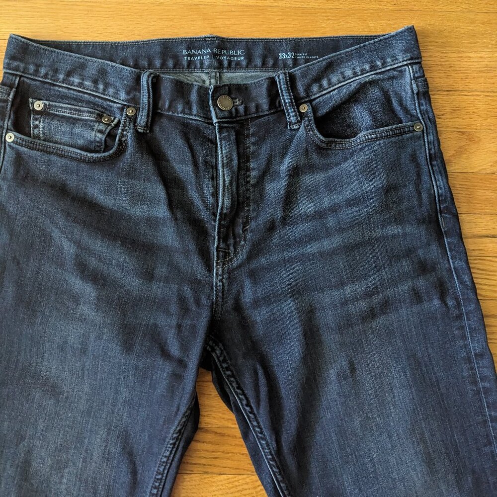 Banana Republic Men’s Slim Jeans in Dark Blue Wash